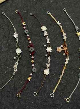 小碎花清新手工编织diy手炼橄榄绿手串手绳送女生七夕情人节礼物