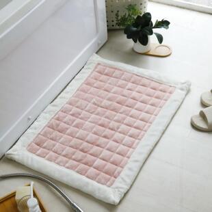 毛绒小地毯卧室床边木地板脚踩垫方形玄关垫干 干湿分离垫兔子宠