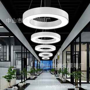 身LD空心圆办公吊灯健房术超市环E形艺灯饰现代简约商铺用造GPF型