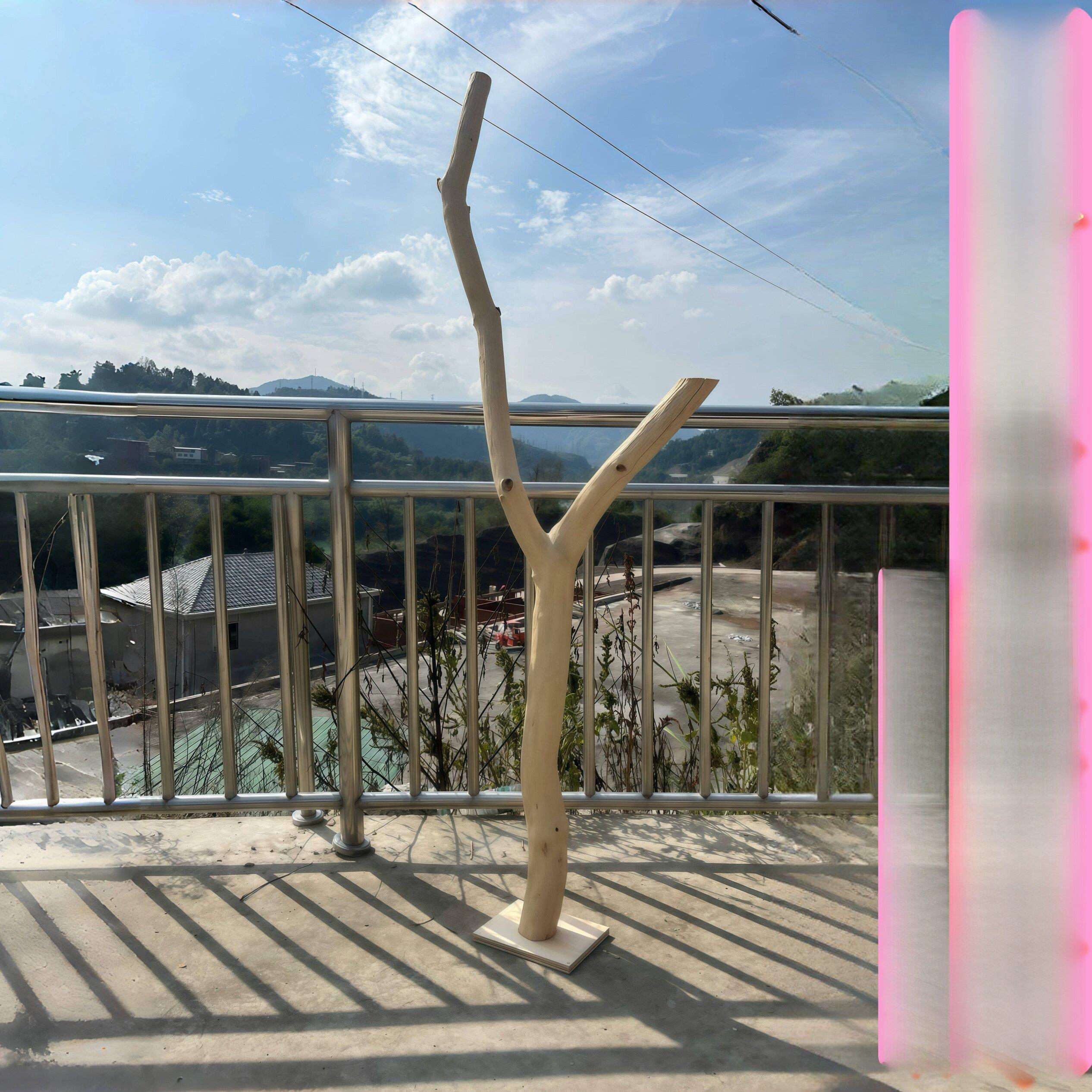 去皮干树枝猫爬架鸟站架防腐原木树干宠物跳台造型装饰