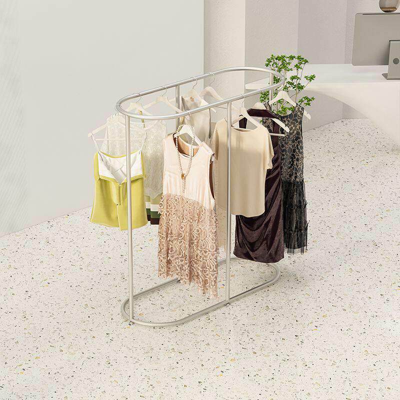 圆盘式椭圆形中岛架女装店环形衣架落地陈列架服装店展示架落地式