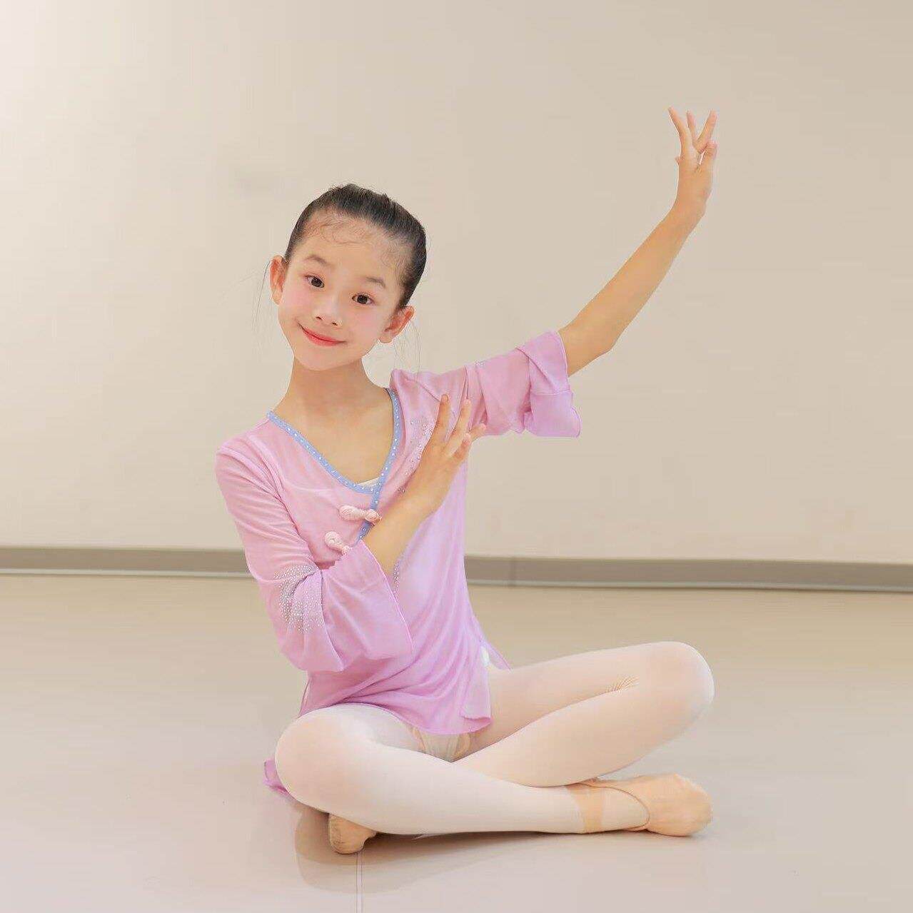 儿童烫钻敞袖古典舞纱衣练功服身韵幼儿舞蹈检定考试舞蹈演出服