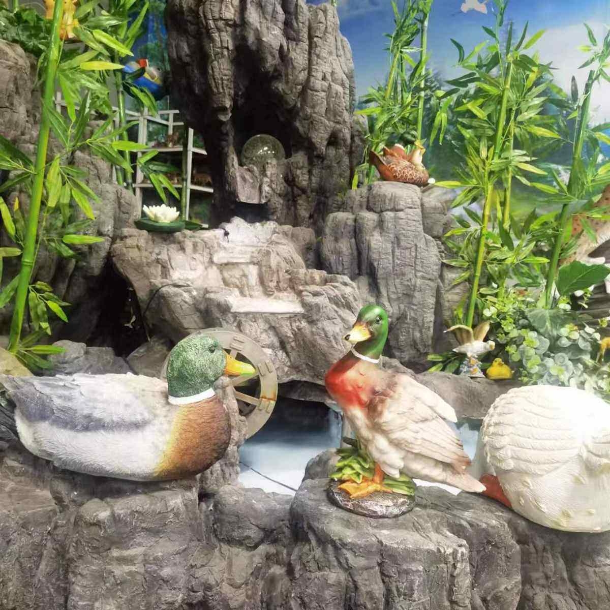 创意仿真鸭子树脂摆件户外庭院池塘造景装饰浮水绿头鸭工艺品摆件,家居饰品,户外/庭院摆件,淘宝优惠券,粉丝福利购,淘宝优惠卷