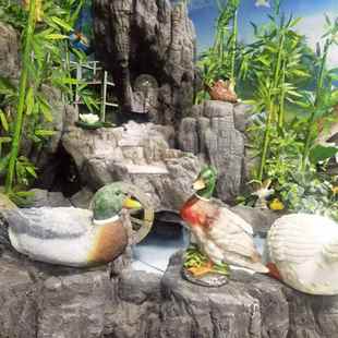 创意仿真鸭子树脂摆件户外庭院池塘造景装饰浮水绿头鸭工艺品摆件