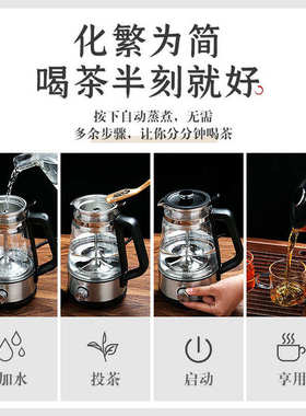 欧美特黑茶煮茶壶全自动蒸汽喷淋电茶壶逆流式萃茶壶保温一体家用