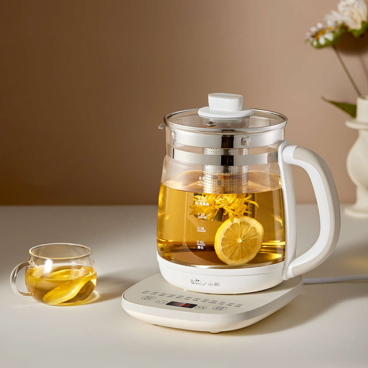 小熊养生壶家用多功能大容量煮茶壶养身1.8L升玻璃烧水壶2024新款