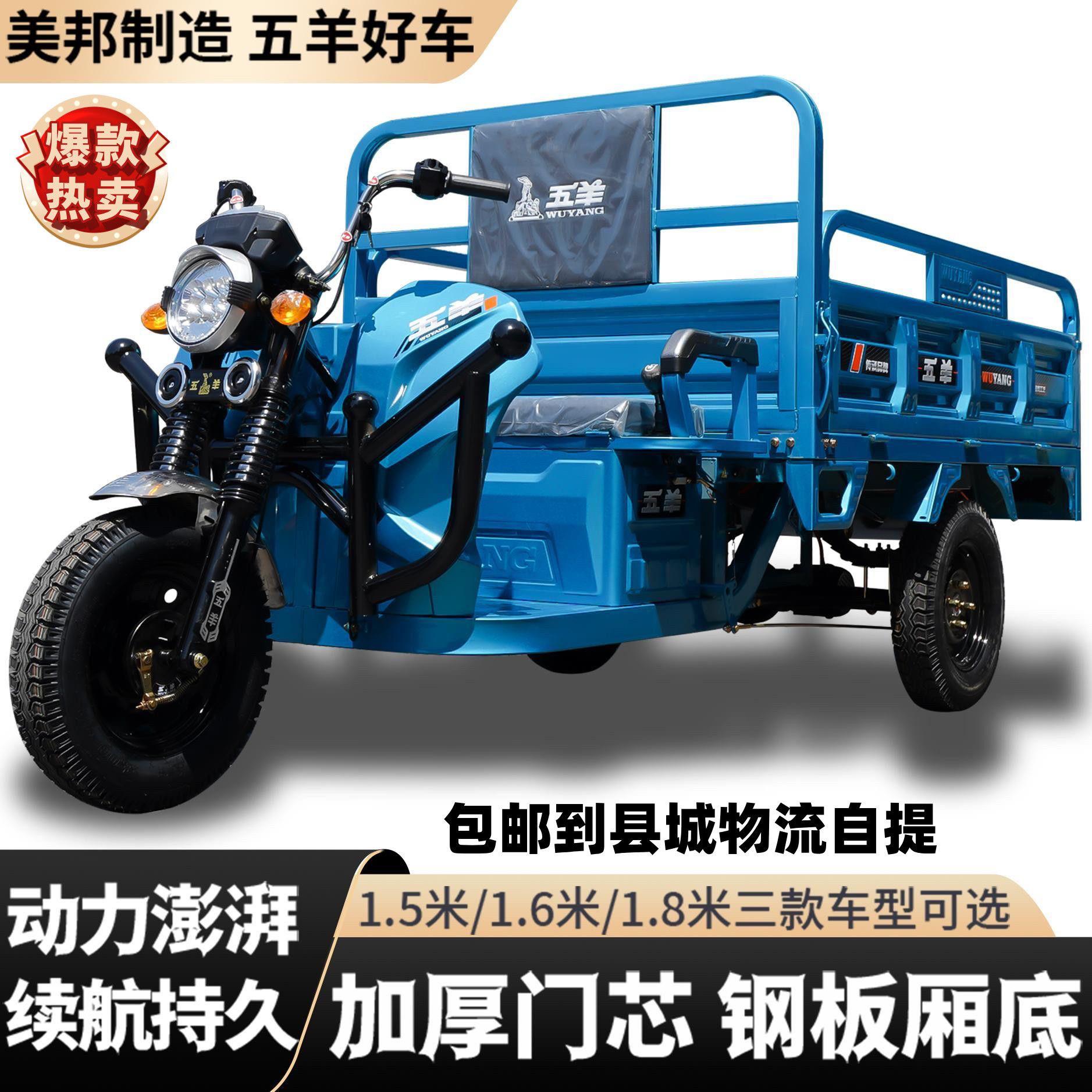 广州五羊电动三轮车拉货山区载重王快递车农用上牌家用爬坡王接送