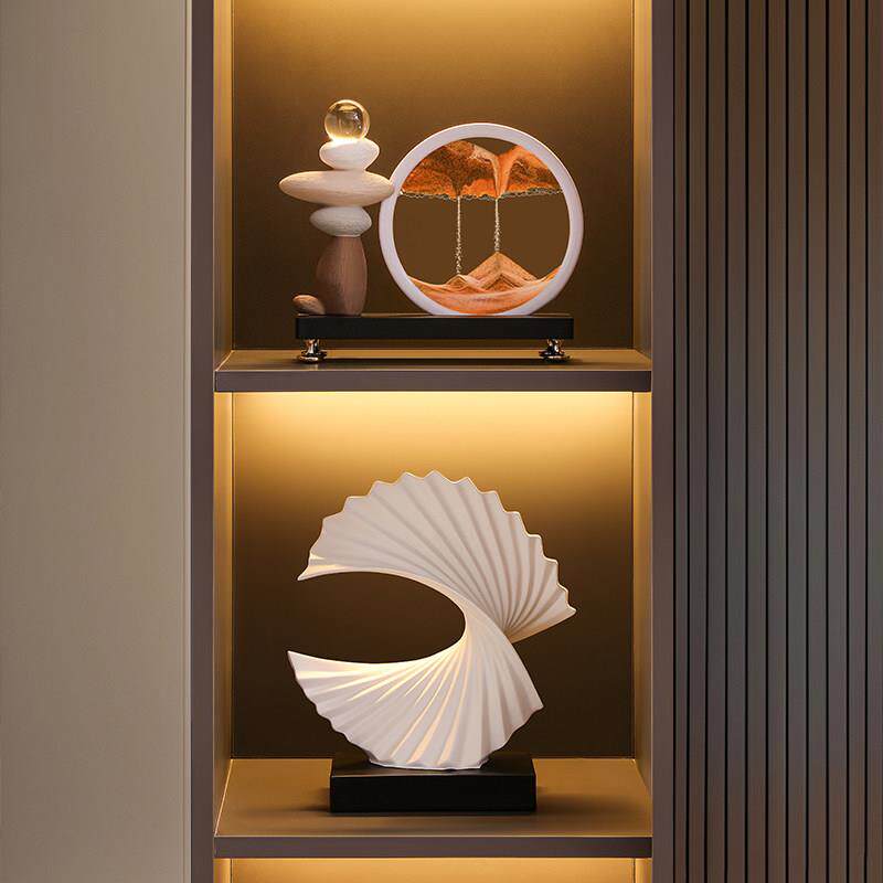 时来运酒转装流沙画摆件客厅电视柜玄关柜20240807轻奢高档礼饰办