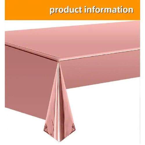 Rose Gold Silver Color PLASTIC TABLE COVER Disposable Table