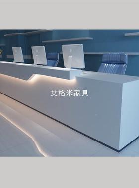 公司KQ-8956前弧形白色美容院收银烤漆台桌简约现台代吧办公室咨