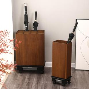 商用雨伞架子轻奢实木大容量酒店收纳伞桶家用门口挂伞筒定制LOGO