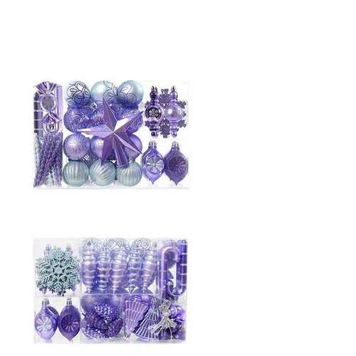 套88电镀球圣诞树色圣诞多装饰品异形挂饰彩绘christmas圣诞节