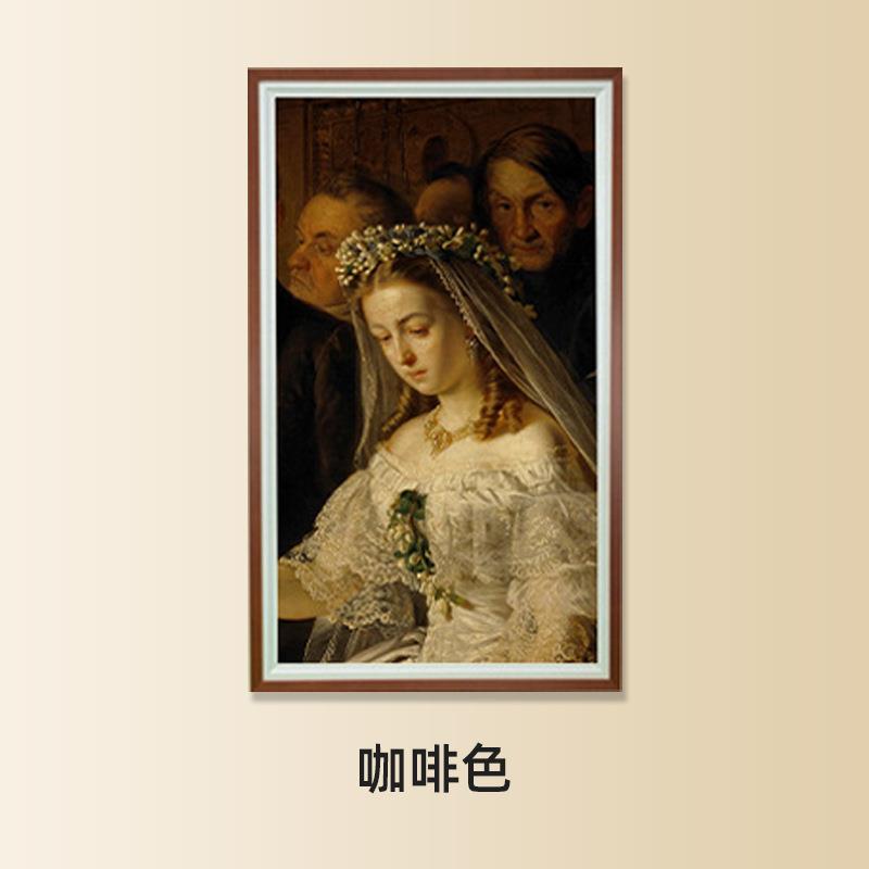 智能电子壁挂画框广告机多尺寸高清定 制艺术实木相框广告机触屏
