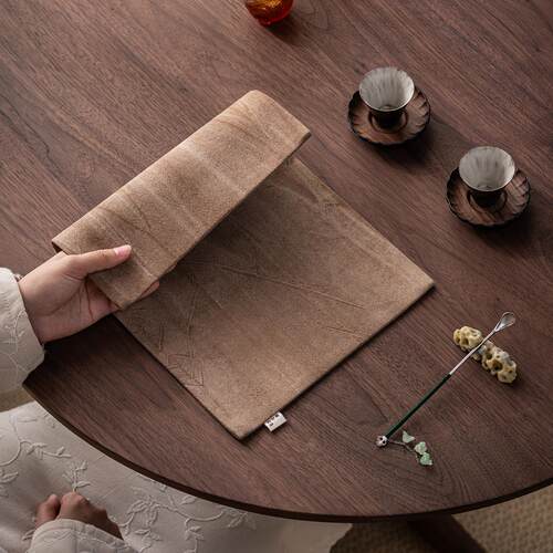皓澜老布扎染干泡席茶席深色耐脏隔热茶壶茶桌布垫茶垫茶道零配件
