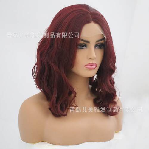新款直销外贸假发欧美畅卖半真发手钩前蕾丝女士化纤高温套长直发