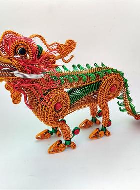 神话生财吉祥神兽招财彩色金属铝线手工艺品摆件