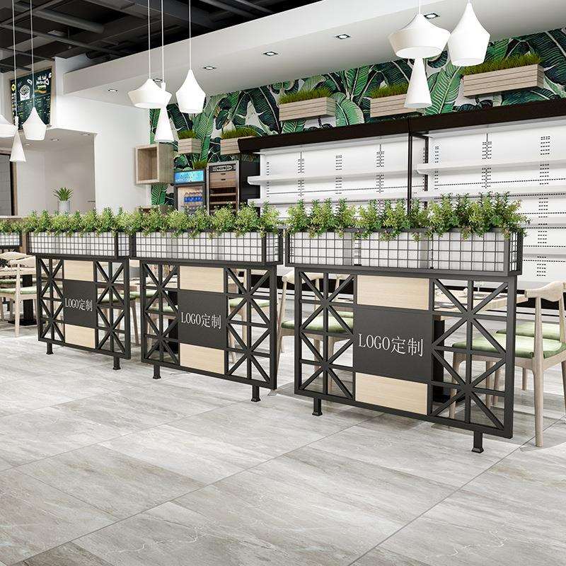 铁架艺屏风矮隔断饭店卡座护栏015餐厅架花办室公绿植置物金属材