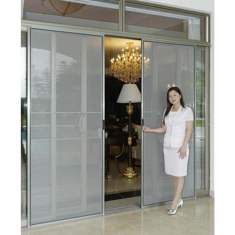 深圳龙华客厅纱窗门定制 推拉式阳台防蚊纱窗门 铝合金高清网纱门