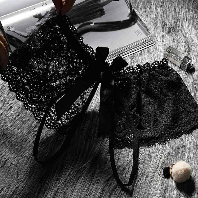 Lace sexy panties crotchless womens thin low waist large