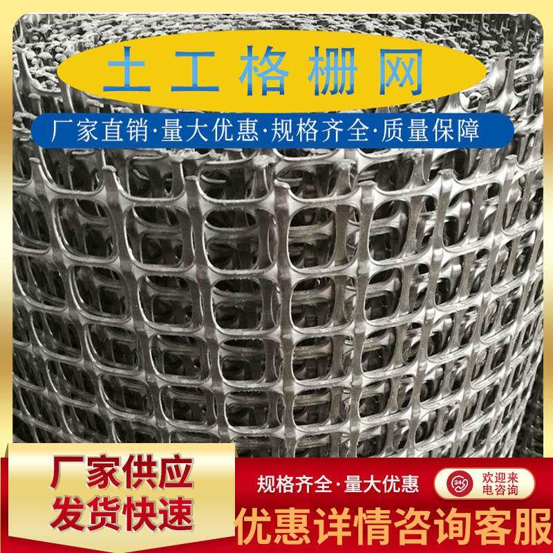 多规格塑料双向土工格栅 可剪裁防护网钢塑复合土工格栅定 制