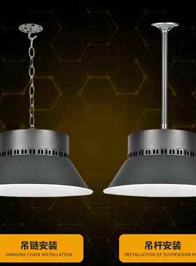 100wlZRQ300wed天棚工矿灯ed厂房专用灯仓照明灯仓库l灯吊库灯高