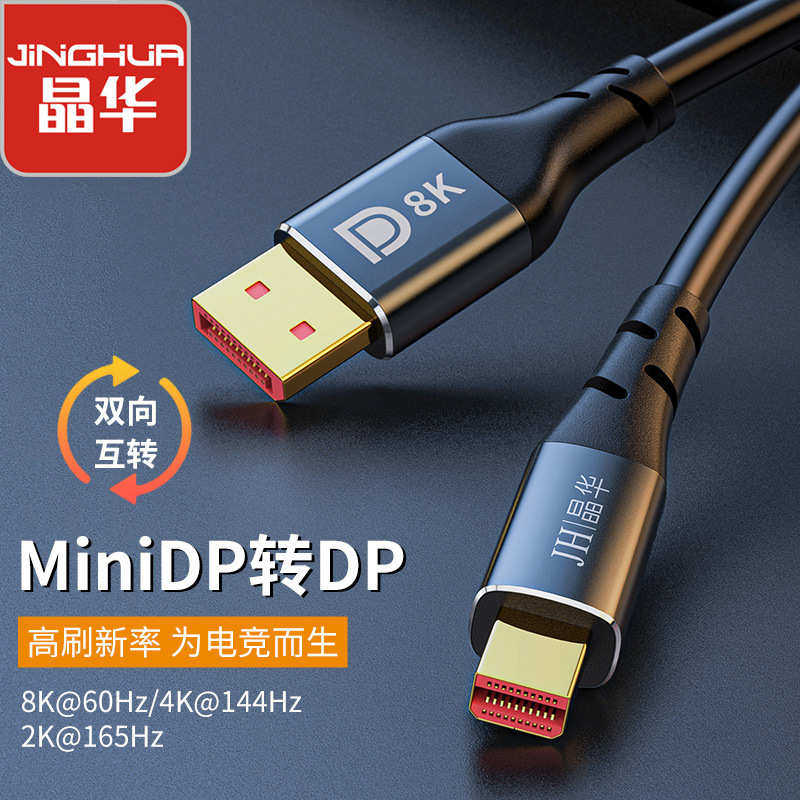 晶华DP转MINIDP电视机机顶盒连接线DP2.1V8K高清线显示器连接线