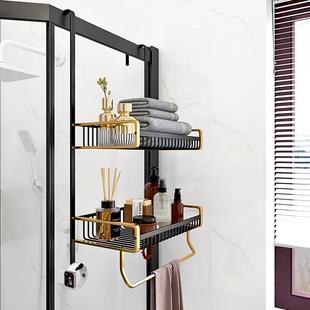 A6L浴室置物架免打孔淋浴房挂篮架子卫生间毛巾架太空铝洗手间浴
