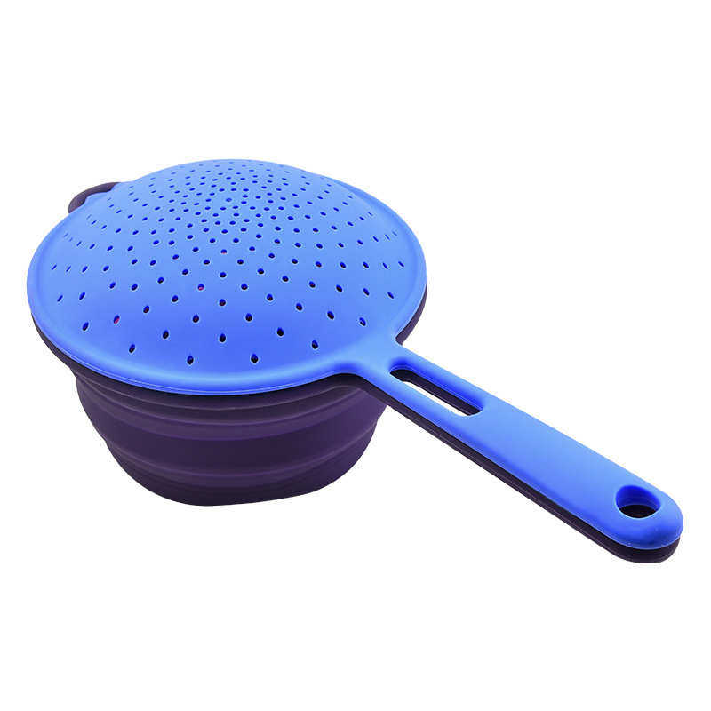 沥水篮可伸缩折叠圆形 厨房家用多功能硅胶带盖式组合水果洗菜篮.,餐饮具,洗菜盆/沥水篮/漏水筛,淘宝优惠券,粉丝福利购,淘宝优惠卷