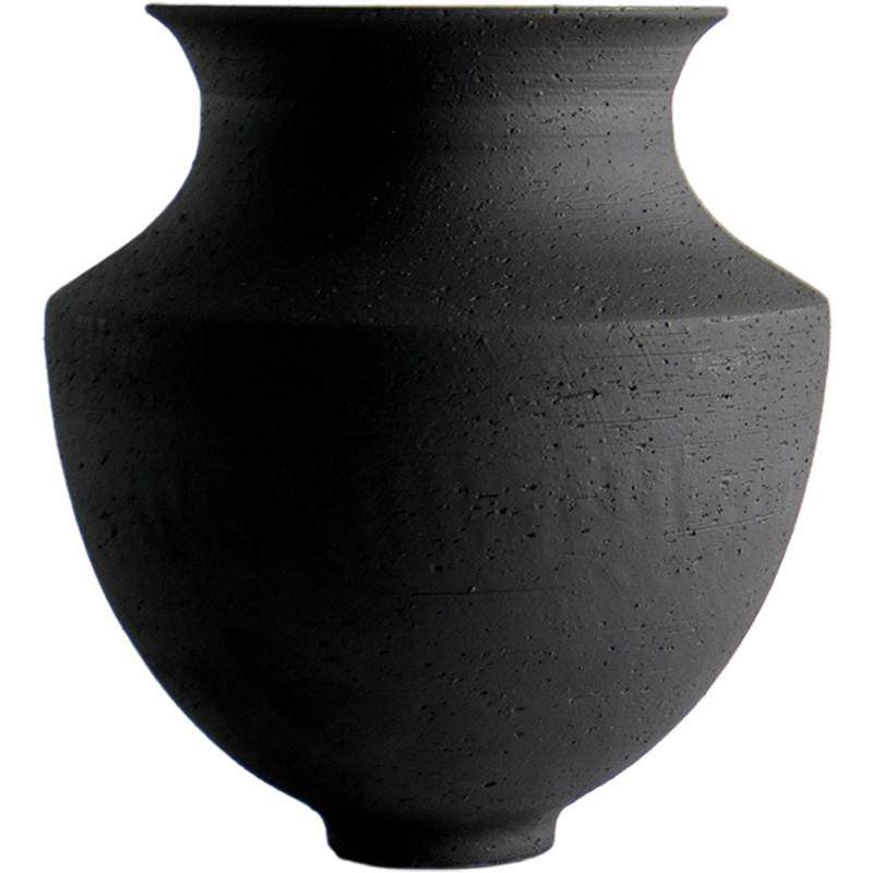现代陶罐粗陶黑色罐子复古花瓶摆件感轻奢哑光中古花器装饰品陶瓷,家居饰品,花瓶,淘宝优惠券,粉丝福利购,淘宝优惠卷