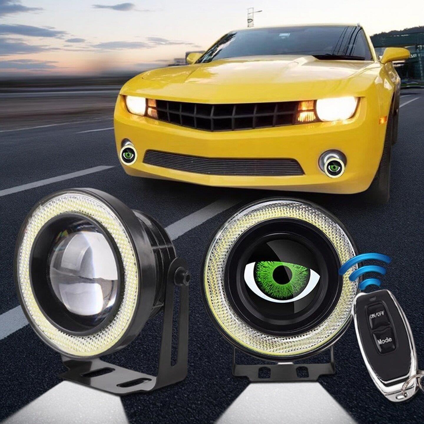 多模式恶魔眼汽车LED透镜大灯车载改装恶魔眼睛灯新款货车机车