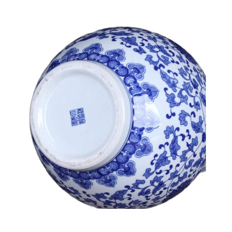 景德镇工艺品批发 青花瓷釉下彩缠枝莲大号赏瓶 家居电视柜装饰品