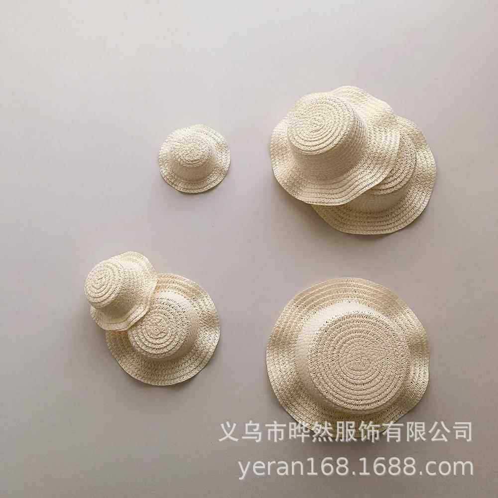 宠物装饰草帽迷你纸草小草帽幼儿园涂鸦绘画DIY儿童草帽道具摆件