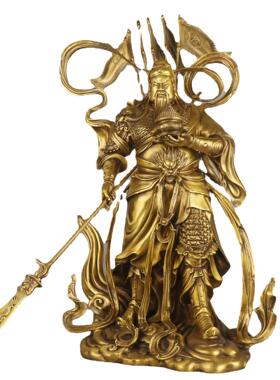 铜关公托宝关公铜武财神铜关公五旗九龙关公
