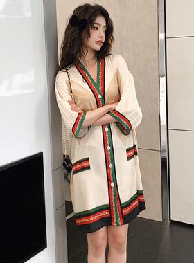 Nightdress Large Loose Cardigan V-neck Cute and Playful