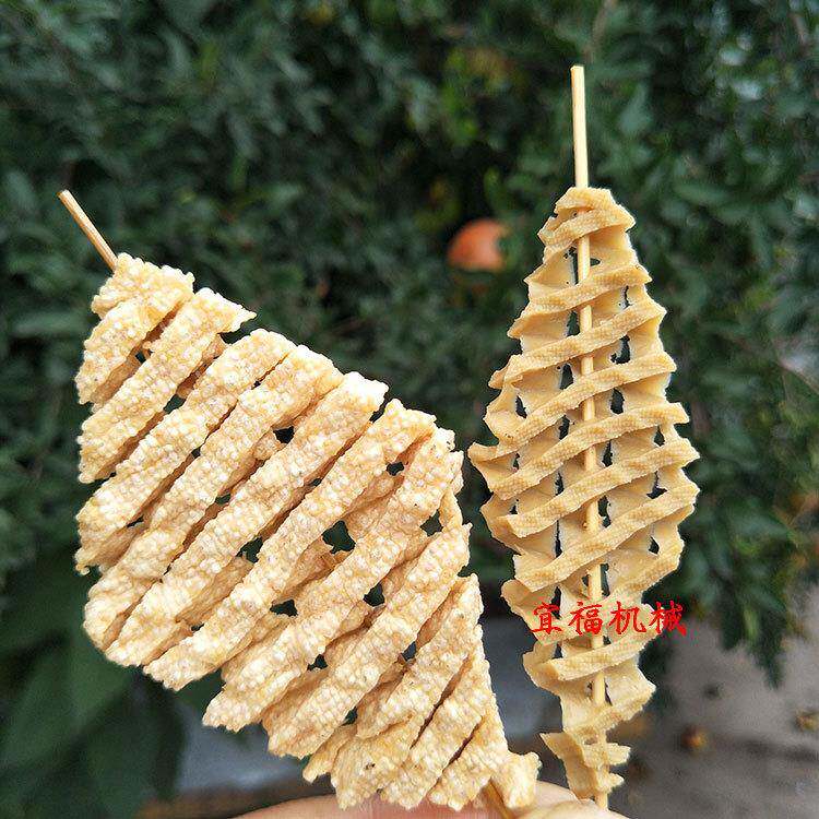 兰花干油炸机 小型兰花串油炸生产线 豆腐串油炸锅机器设备厂家