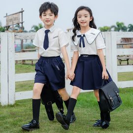 幼儿园园服夏装英伦风小学生夏季班服儿童校服合唱套装毕业照服装