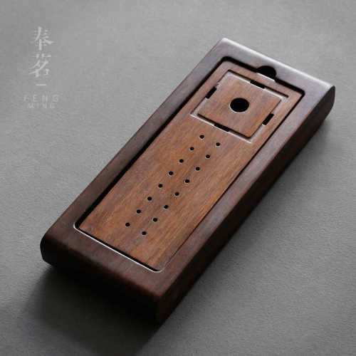 重竹功夫茶具茶盘中小号干泡盘日式茶台竹制托盘重竹壶托茶道排水