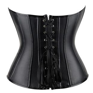 Synthetic Sli Overbust Top Boned Body Bustier Corset Leather