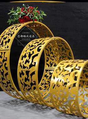新款婚庆铁艺雕花圆环五环之歌吊顶空中挂件欧式婚庆道具