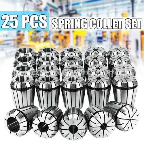 25Pcs ER32公制弹簧夹头弹性筒夹适合数控铣床雕刻机夹头