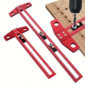 热销铝合金二合一木工角度画线尺多功能活动T型划线尺量具