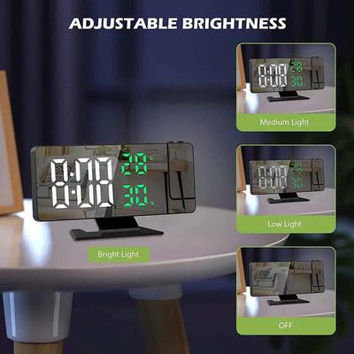 LED Digital Alarm Clock Projection Clock Projector Ceiling C