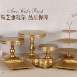 艺欧式现铁蛋糕架套装代简约甜品店婚庆DGJ15570摆件点心架酒会会