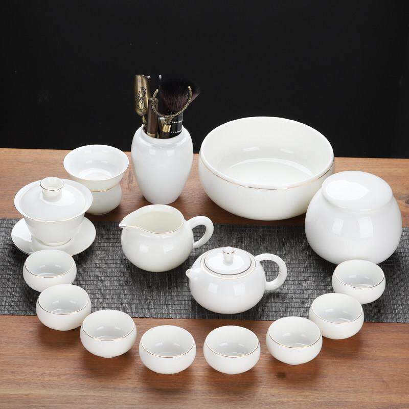 高档羊脂玉2024新款功夫茶具套组家用轻奢泡茶杯茶壶盖碗高端陶瓷