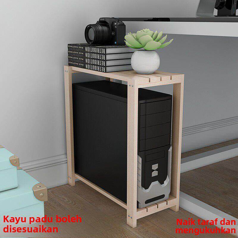 定做双层台式电脑主机架可移动 散热主机托架实木机箱架机箱底座