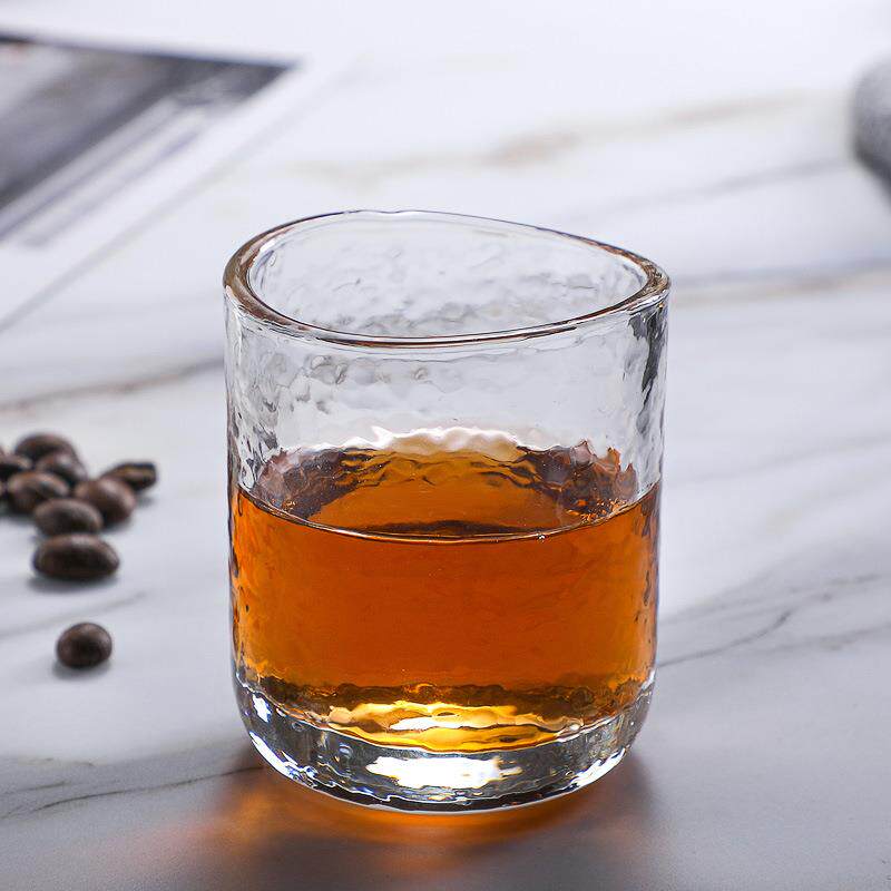 欧式玻璃咖啡杯 锤纹鸟巢杯口茶杯家用100毫升整箱免邮创意