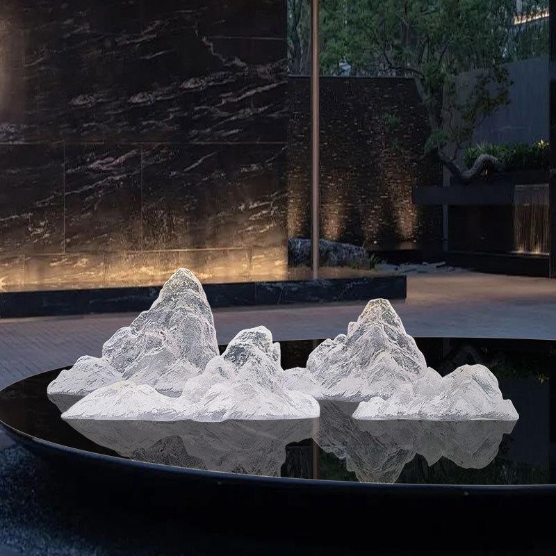 现代轻奢树脂透摆件假山艺装饰雕塑酒店售楼处样板hy-220间桌面工