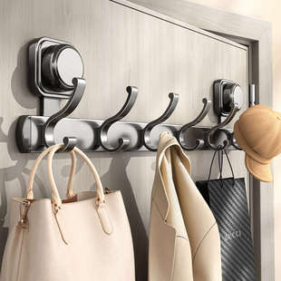 承架打孔收纳挂衣吸盘门架粘胶重置挂钩后钩子入户门免物