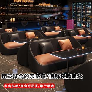 酒吧清吧沙发卡座ktv包厢转角L型靠墙定制商用咖啡厅酒馆桌椅组合
