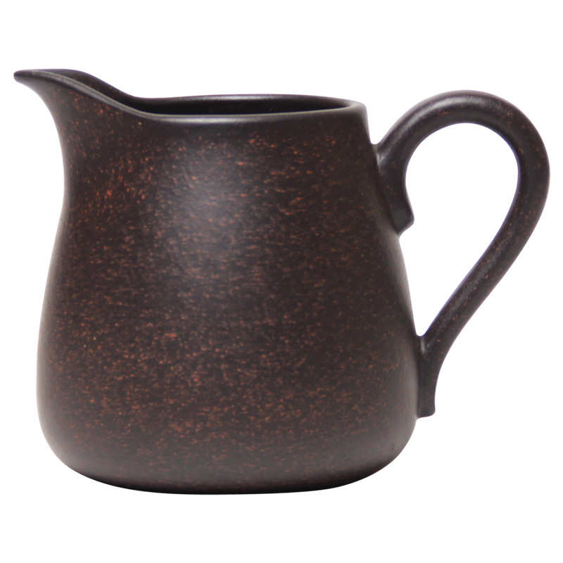 宜兴黑金砂紫砂公道杯分茶器全手工手把家用小茶杯子功夫茶具配件